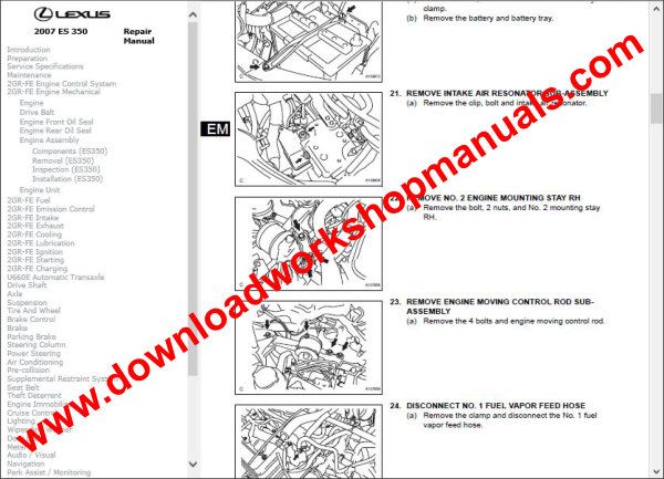 Lexus ES 350 repair manual